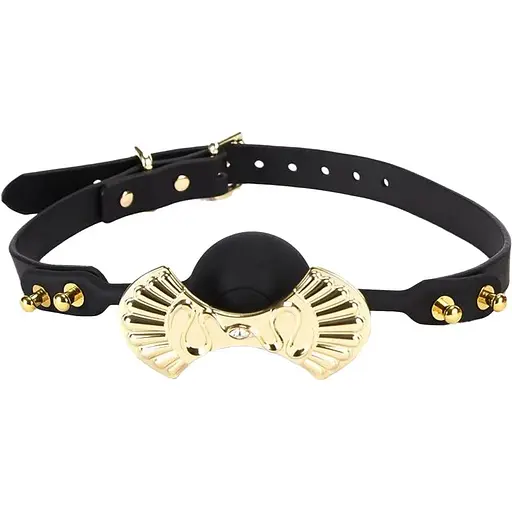 Роскошный силиконовый кляп Zalo silicone Ball Gag Black, кристалл Swarovski