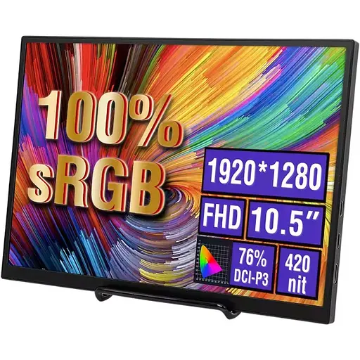Портативный монитор Anmite A105W01 10,5" IPS Full HD Black (139538)