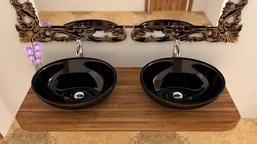 Умивальник Rea Sofia black накладний чорний REA-U0154, Чорний - фото 2