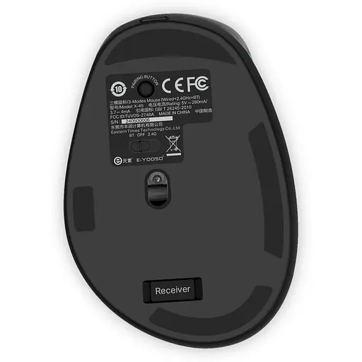 Вертикальна миша бездротова E-YOOSO X45 2.4 gHz Bluetooth Чорний - фото 5