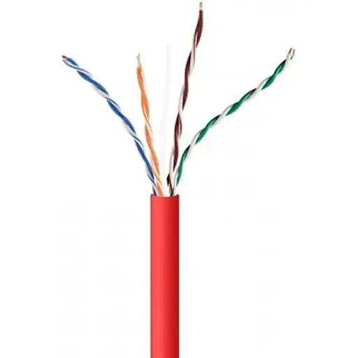 Кабель вита пара Cablexpert (UPC-5004E-SOL-R) CAT5e, алюміній під міддю (CCA з AWG24), неекранований, червоний, 305м