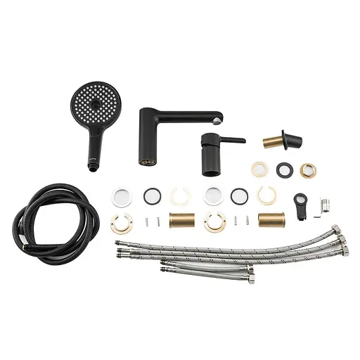 Смеситель для ванны на борт Gappo G1103-6 черный/хром Черный матовый - фото 4