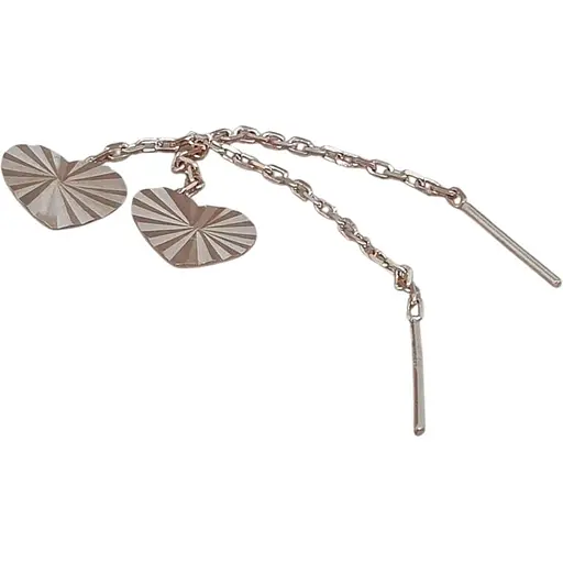 Золоті сережки-протяжки Favoritum Сердечка. 210083_А