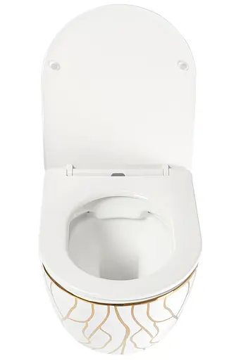 Подвесной унитаз Rea Carlos flat wave gold белый REA-C8767, Белый - фото 4