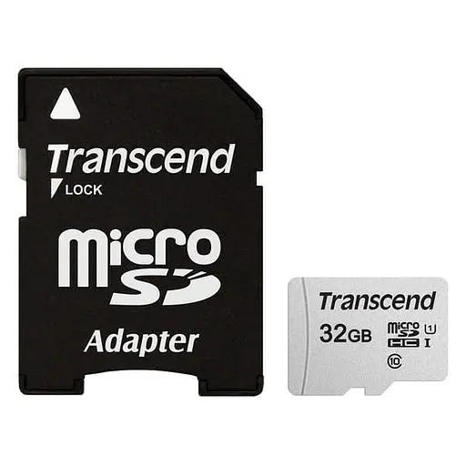 Карта памяти Transcend MicroSDHC 32GB UHS-I Class 10 300S + SD-adapter (TS32GUSD300S-A) - фото 1