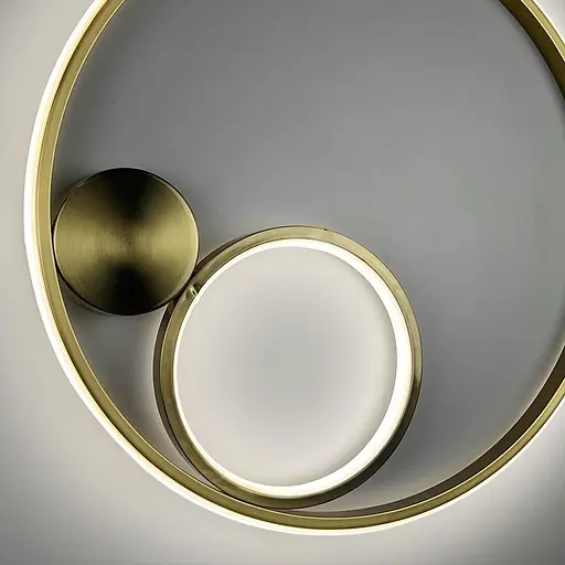 Сучасний стіновий або стельовий LED світильник у латунному корпусі Ø 45 см Арт. WMJ26-450*H70 GD Line F - фото 5