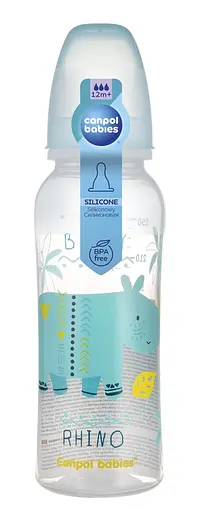 Бутылочка с узким отверстием 250 мл с рисунком Бирюзовая - фото 2