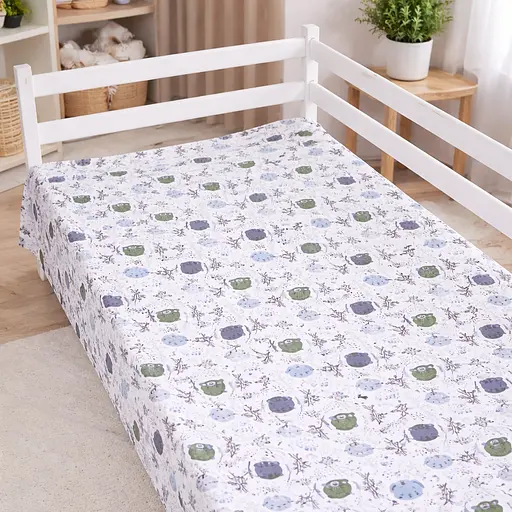 Простыня MirSon бязь Kids Time Panda Friends 110x160 см (2200012580271) - фото 1