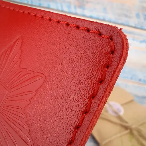 Обложка на удостоверение Национальной полиции Украины кожаная красная - фото 9