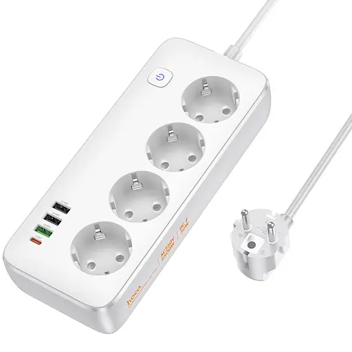 Удлинитель Hoco AC22 Sunlight (PD30W/1C/3A/4xSocket) (1.5m) - фото 3