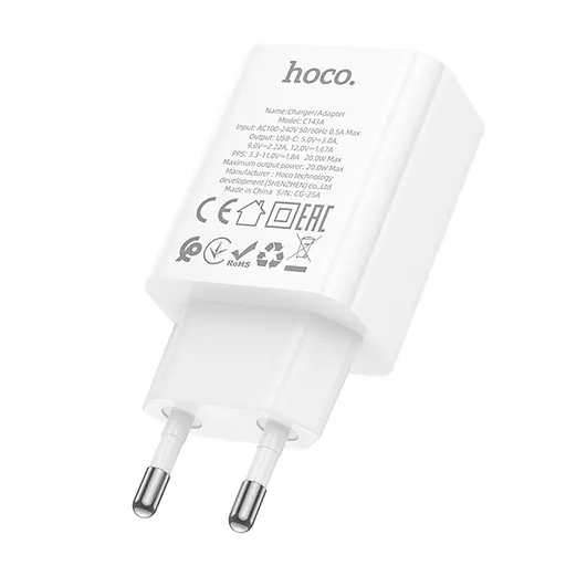СЗУ Hoco C143A Benefit PD20W (1USB-C) White - фото 3