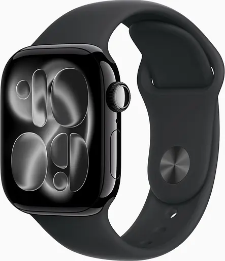 Смарт-годинник Apple Watch Series 11 GPS 42mm Jet Black Alu. Case w. Black S. Band - S/M (MEQT4)
