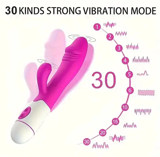 Багатофункціональний вібратор-кролик, стимулятор точки G і клітора, з проникненням і масажем. Рожевий - фото 2
