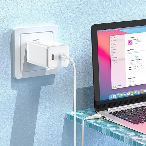 Зарядний пристрій Hoco Type-c to Type-c Cable Starlight N23 45 ватів біле - фото 5