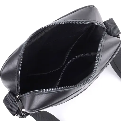 Сумка для чоловіків через плече з натуральної глянсової шкіри SHVIGEL 20х22,5х6 см 000303648 - фото 7