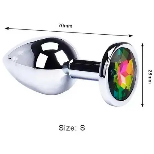 Анальная пробка Passion Rainbow стальная с кристаллом размер S 2.8х7 см (4821002030248) - фото 2