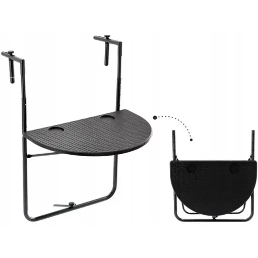 Підвісний столик Chomik Garden Line Mono балконний чорний - фото 9