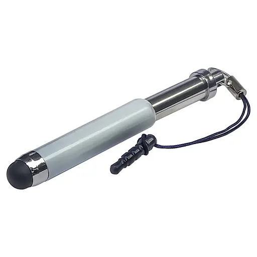 Стилус-брелок ємнісний, висувний, білий - фото 2