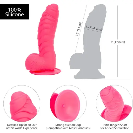 Фалоімітатор Addiction - Tom 7 Dildo With Balls - Pink - фото 5