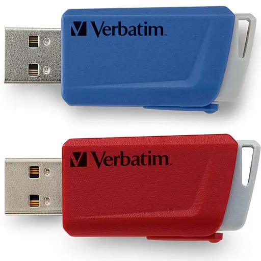 USB флеш накопичувач Verbatim 2x32GB Store 'n' Click Red/Blue USB 3.2 (49308) - фото 2