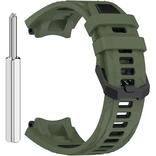 Ремешок DK для Xiaomi Amazfit T-Rex 3 Silicone Double Color Sport Band Classic (green / black) - фото 2