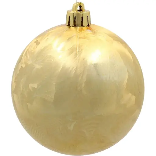 Комплект елочных шариков Chomik пластиковые 8 см золотистые 3 шт. (GIF3870) - фото 2