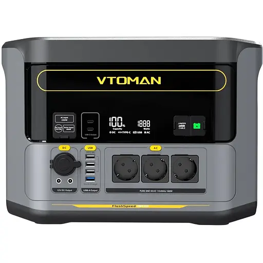 Зарядная станция Vtoman FlashSpeed ​​1500 PB-58 (1548 Вт/ч) 1500W AC, MPPT, UPS, LiFePo4