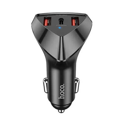 Автомобильное зарядное устройство Hoco DZ10 2 USB/Type-C PD 27W QC черный - фото 3