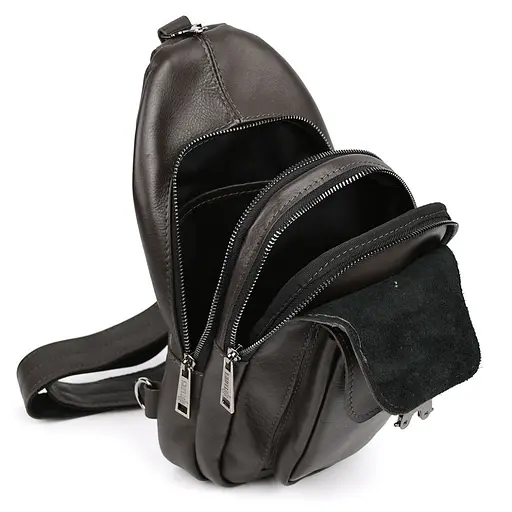 Модный рюкзак слинг на одну шлейку коричневый TARWA 17х7х33.5 см sum0028455 - фото 2