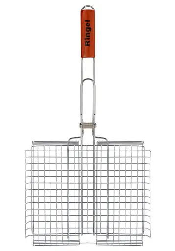 Решетка для гриля Ringel RG-12002 BBQ Expert с ручкой из дерева 30х24х4см веер для раздувания огня - фото 3