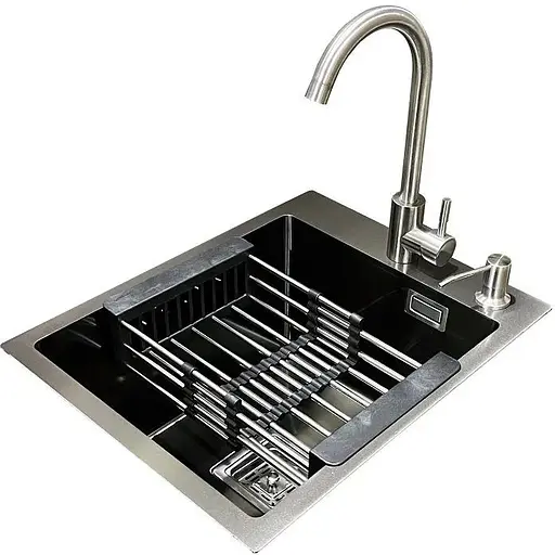 Комплект мийка + змішувач Romzha Arta Nova U-350 BL (A) - фото 1