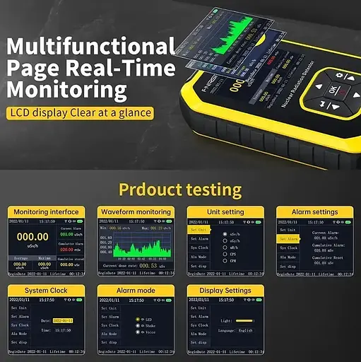 Дозиметр радіації Fnirsi GC-01 професійний акумуляторний - фото 4