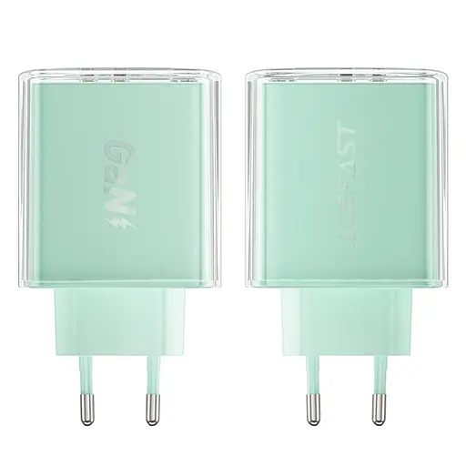 Мережевий зарядний пристрій Acefast A45 USB/2 Type-C QC PD PD65W GaN бірюзовий - фото 4