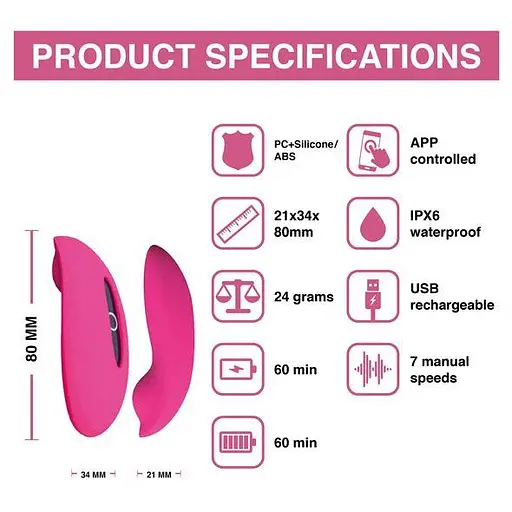 Вібратор Magic Motion Candy Smart Smart Wearable Vibe 7.8 см рожевий - фото 6