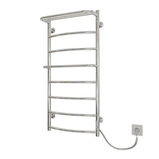 Электрический полотенцесушитель Kosser Каскад с полкой 1000x500/8 ER ДКп03ER, Хром, Правое - фото 1