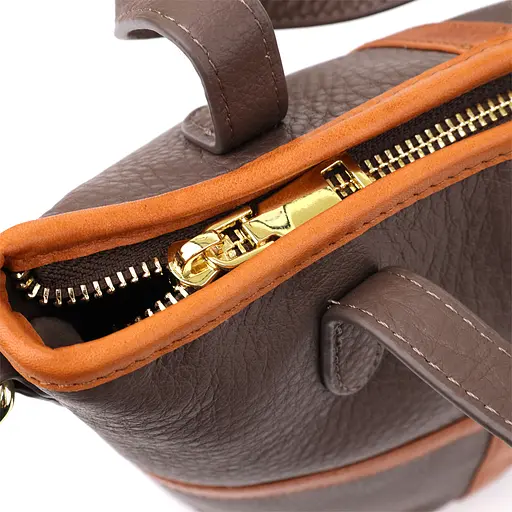 Женская кожаная сумка Vintage с коричневой вставкой на лицевой стороне 17х21х13 см sum0027617 - фото 6