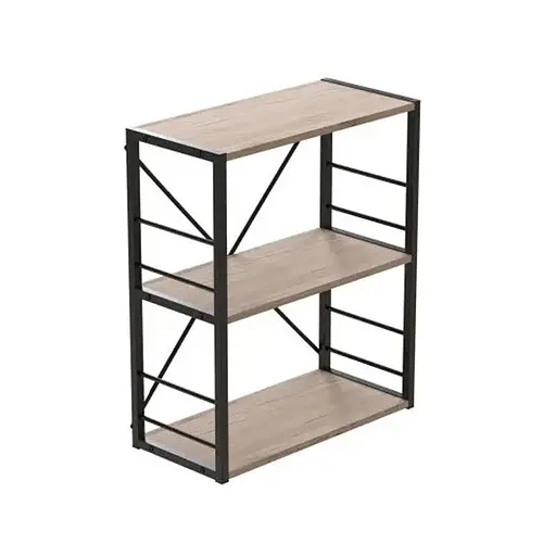 Этажерка 3/60 Ferrum-decor Серии Коннект 73x60x28 черный ДСП Дуб Сан-Марино 16мм (FRD-104255)