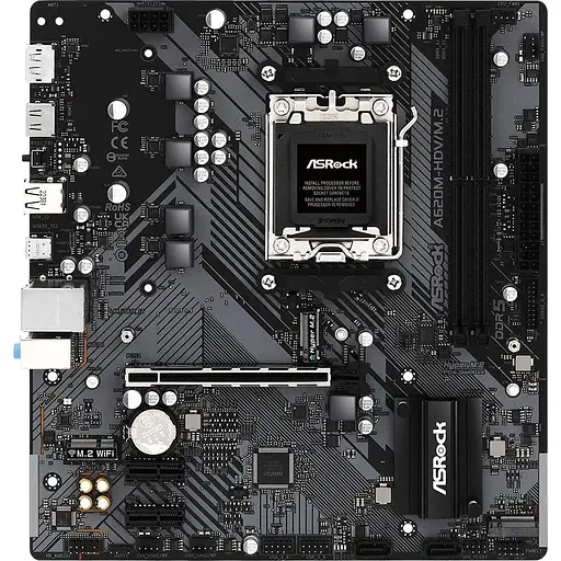 Материнская плата ASRock A620M-HDV/M.2 (AM5/A620, 2xDDR5, PCIex16, DP/HDMI, 2xSATAIII, 2xM.2, GLan, 8ch, mATX)