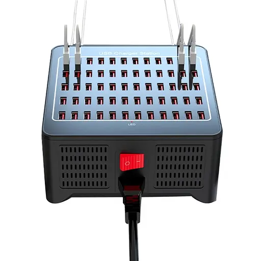 Зарядна станція ILEPO багатопортова на 60 USB портів 300 Вт / мережевий мультизарядний пристрій (19016) - фото 3