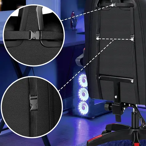 Кресло геймерское PLAYER с подставкой для ног и массажем Red/Black (100001) - фото 9