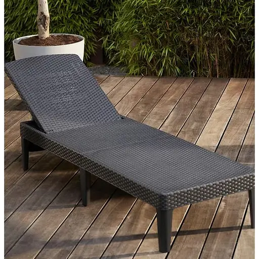 Шезлонг пластиковый Keter Jaipur Sun lounger, серый - фото 5