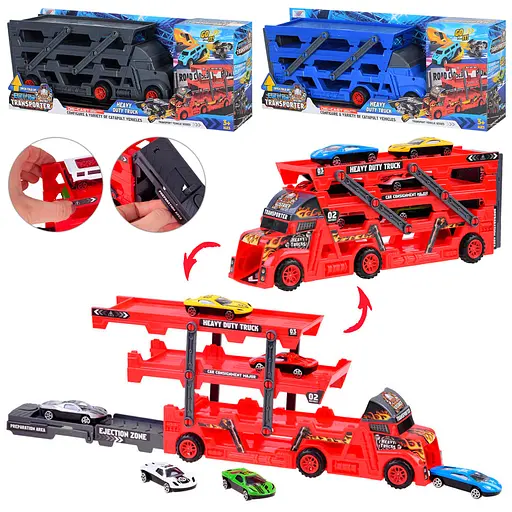 Трейлер, 29,5 см, с металлическими машинками, 6 шт. (В ассортименте) - фото 3