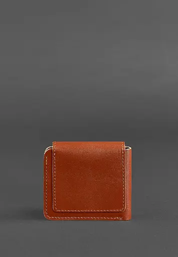 Кожаное портмоне 4.2 на кнопке светло-коричневое. - фото 5