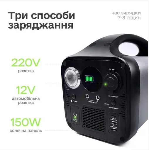 Зарядная станция Junlee PS-1000 1000W 972Wh с портативной солнечной панелью 150 W 30V - фото 5