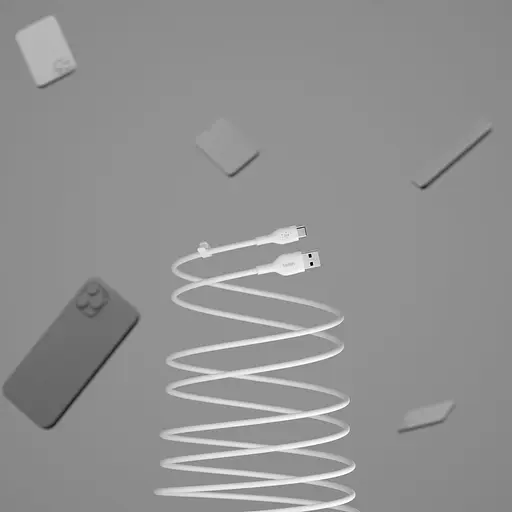 Belkin Кабель USB-A - USB-C силиконовый, с клипсой, 2м, белый - фото 7