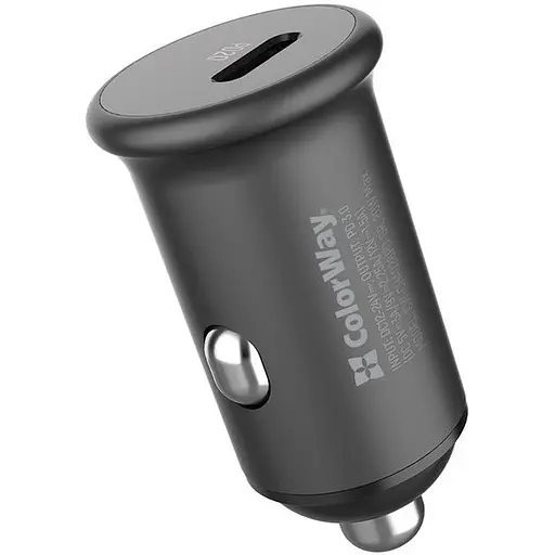 Автомобільний зарядний пристрій ColorWay Power Delivery Port USB Type-C 20W Gray