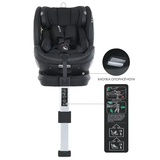 Автокрісло дитяче El Camino ME 1109 i-BASE Jet Black - фото 9