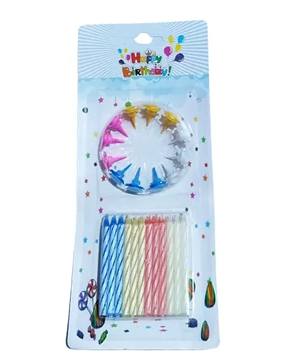 Набор свечей для торта Happy Birthday, 0.4x5.5 см, 24 шт. (в ассортименте)