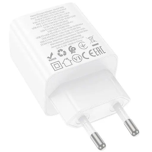 Сетевое зарядное устройство Hoco N55 Fundador 20W White [125144] - фото 2