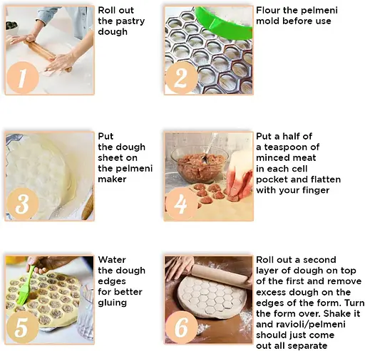 Форма для приготування пельменів металева пельменниця на 37 пельменів, ХЕАЗ 81734 - фото 6